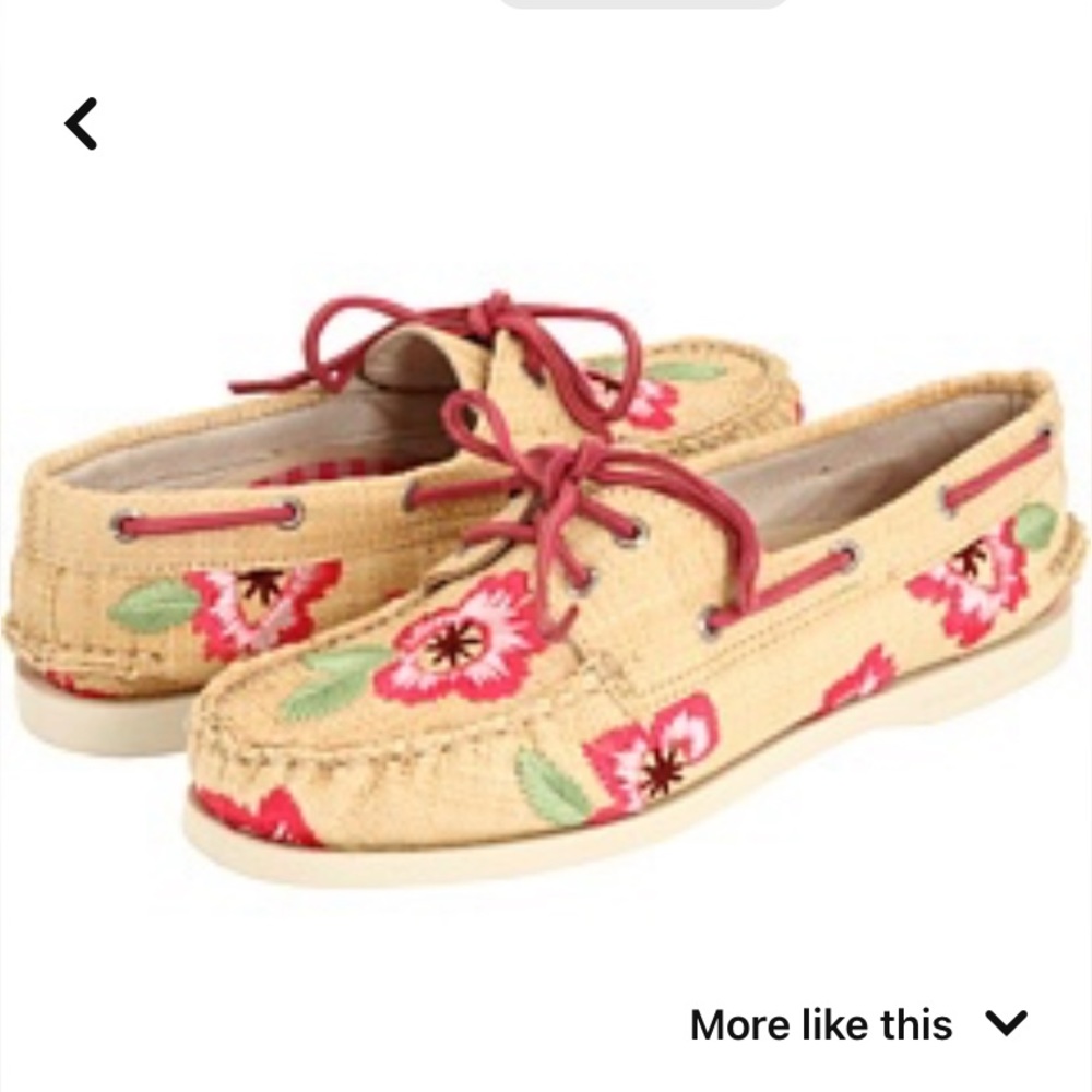 Sperry ao floral embroidered raffia